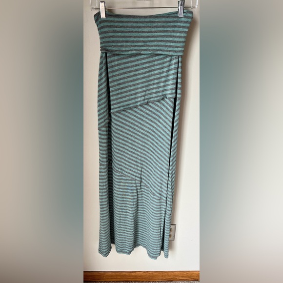 M.S.S.P. Striped Aqua & Grey Maxi Skirt | Size XS | Never Worn | Stretch - Picture 3 of 7
